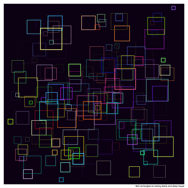 163 rectangles on smoky black and deep taupe