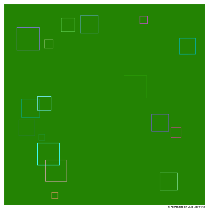 17 rectangles on Vivid jade Field