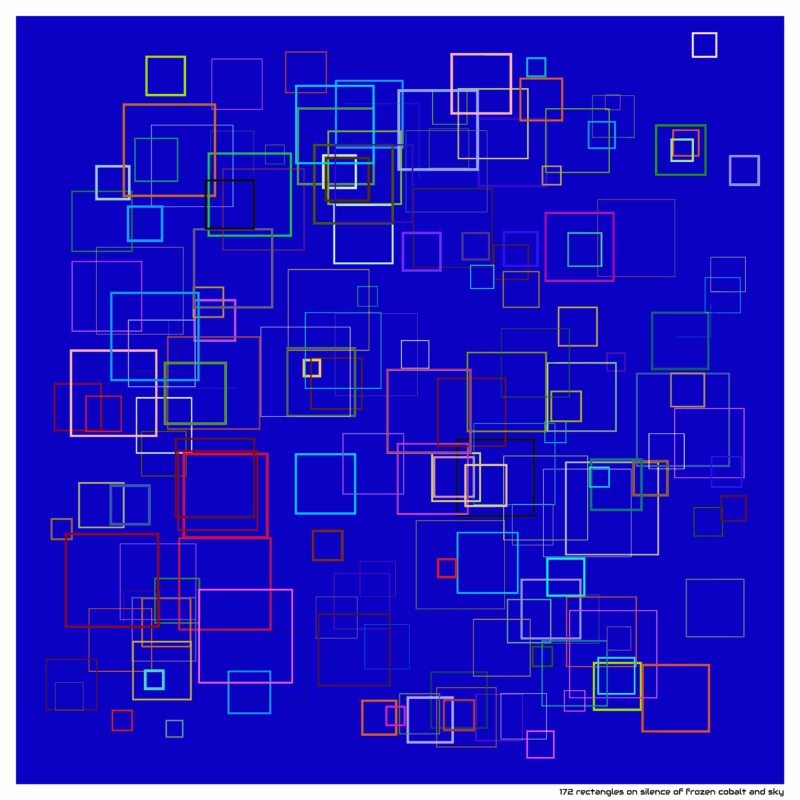 172 rectangles on silence of frozen cobalt and sky