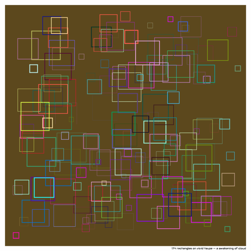 174 rectangles on vivid taupe — a awakening of cloud