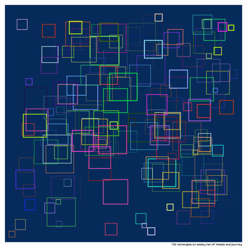 175 rectangles on smoky tan of temple and journey