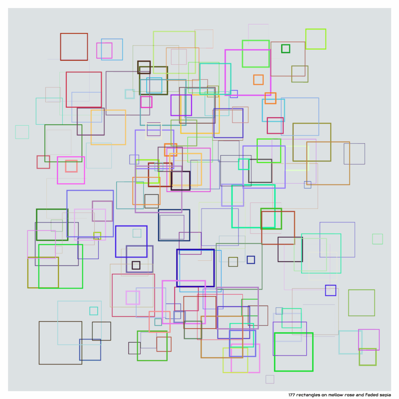 177 rectangles on mellow rose and faded sepia