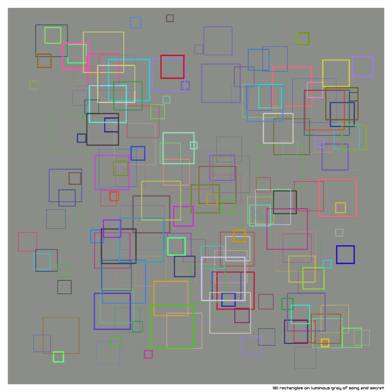 181 rectangles on luminous gray of song and secret