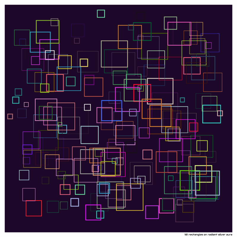 181 rectangles on radiant silver aura