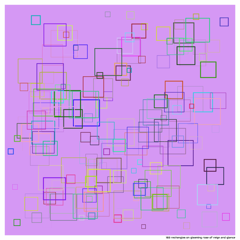 183 rectangles on gleaming rose of reign and glance