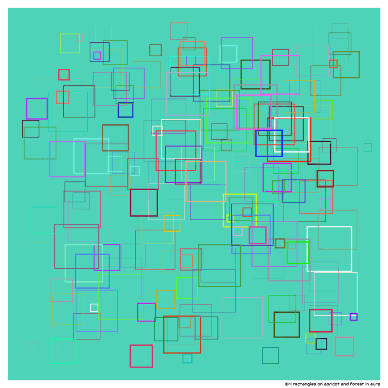 184 rectangles on apricot and forest in aura
