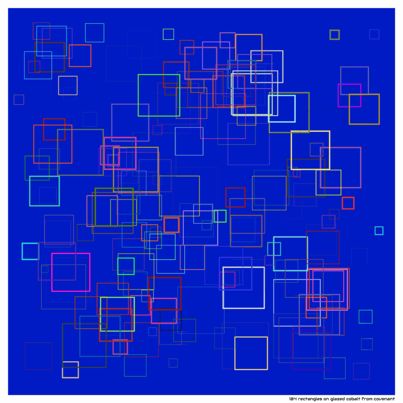 184 rectangles on glazed cobalt from covenant