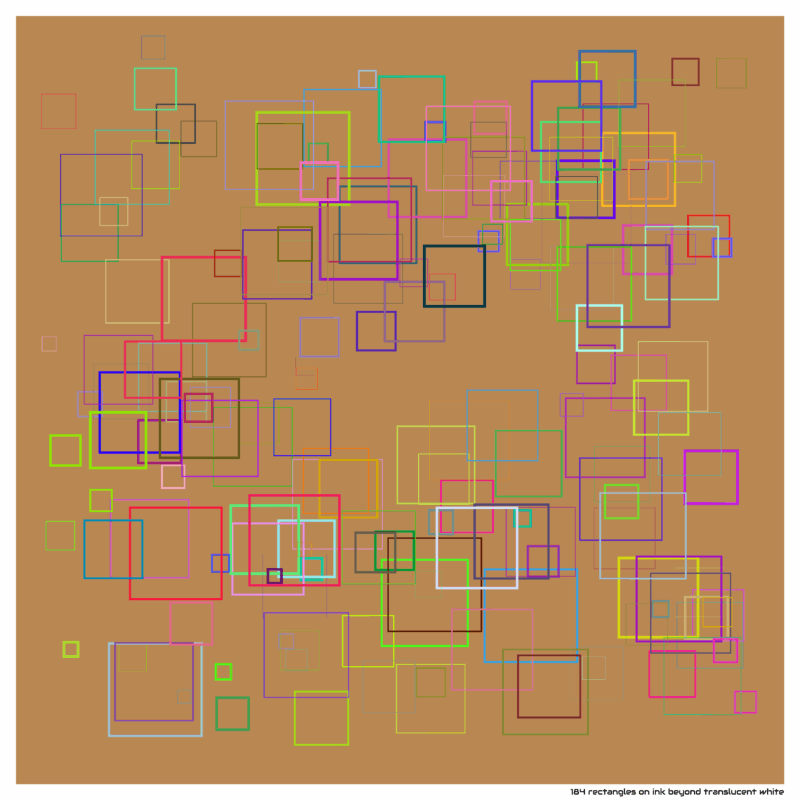184 rectangles on ink beyond translucent white