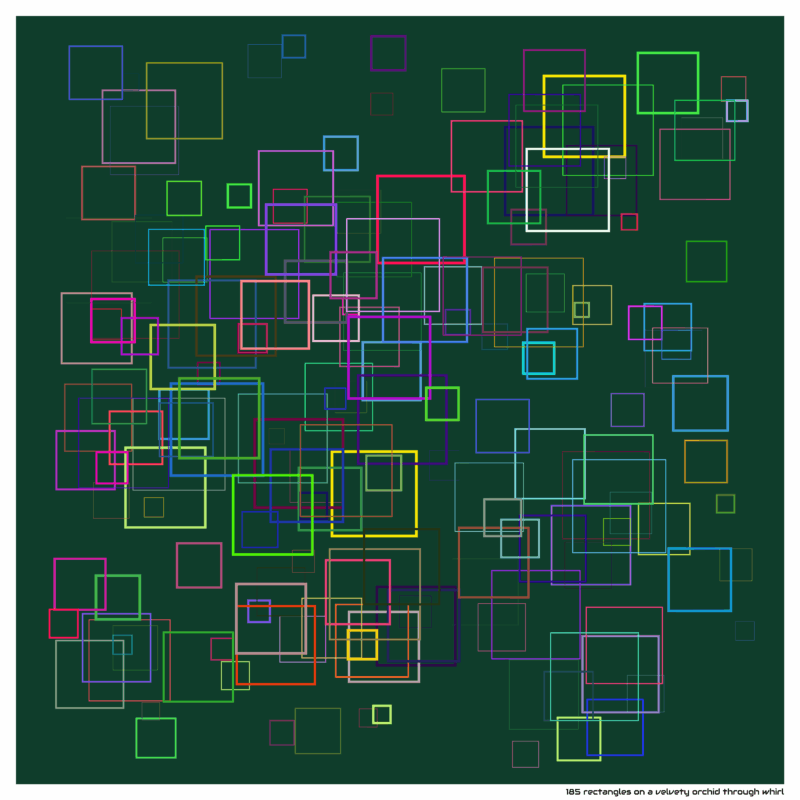 185 rectangles on a velvety orchid through whirl