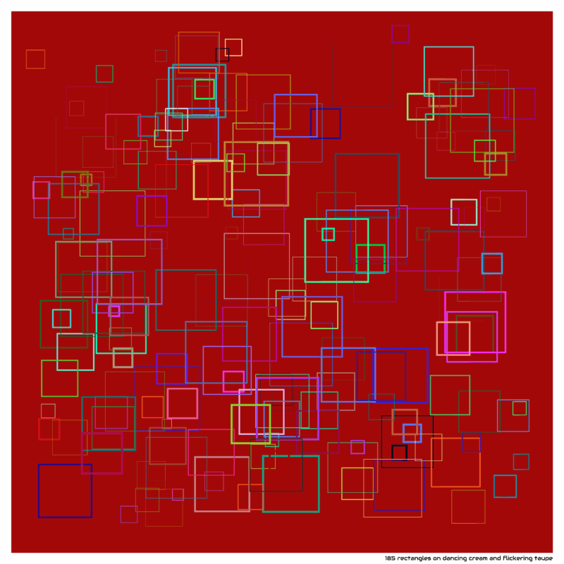 185 rectangles on dancing cream and flickering taupe