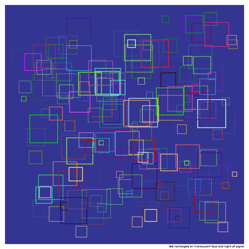 188 rectangles on translucent blue and night of signal
