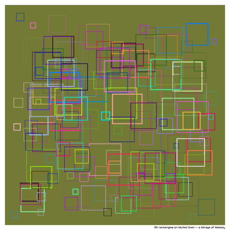 191 rectangles on Muted linen — a Mirage of Melody