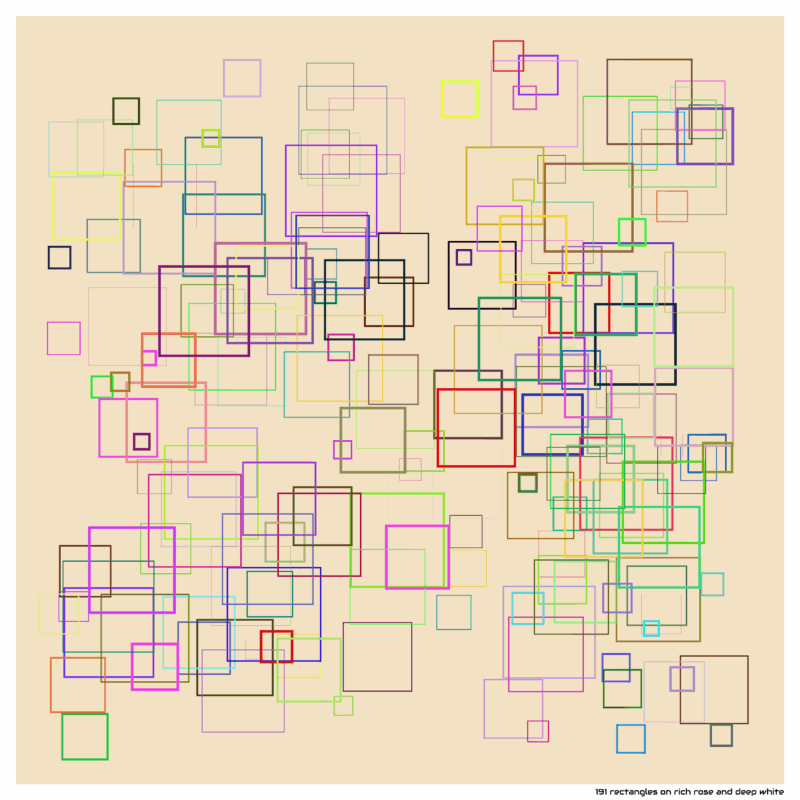 191 rectangles on rich rose and deep white