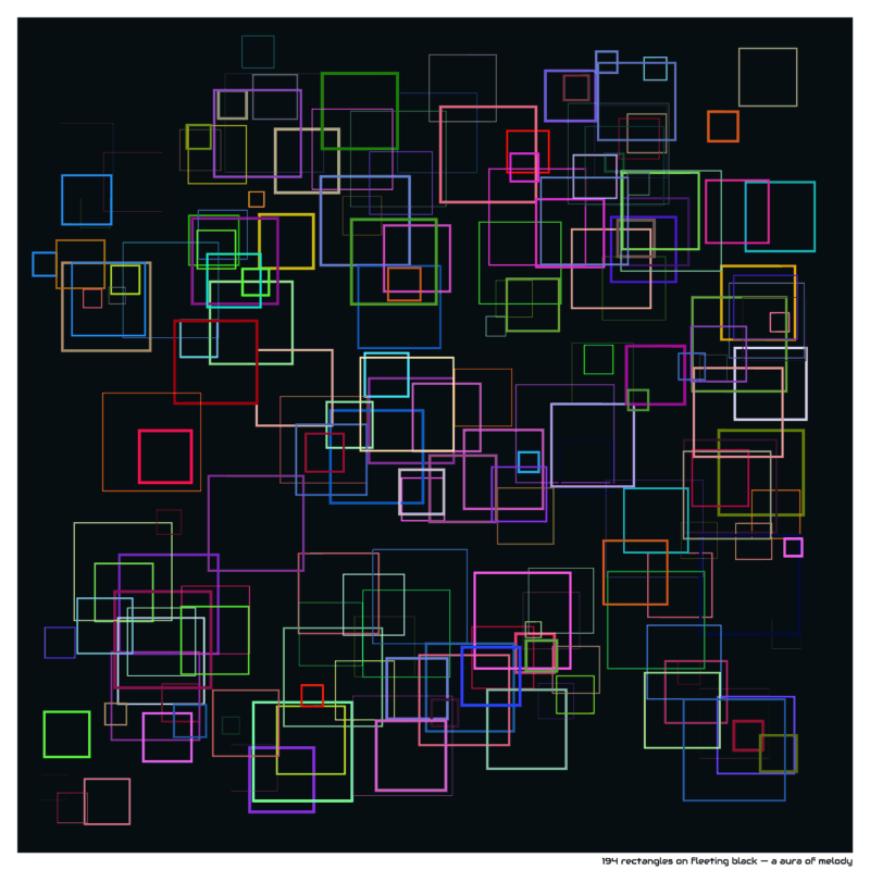 194 rectangles on fleeting black — a aura of melody