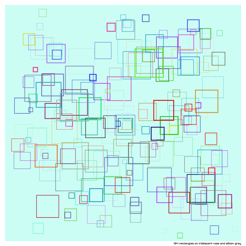 194 rectangles on iridescent rose and silken grey