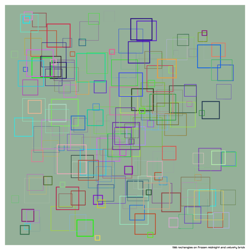 198 rectangles on frozen midnight and velvety brick