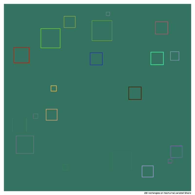 20 rectangles on Nocturnal caramel Shore