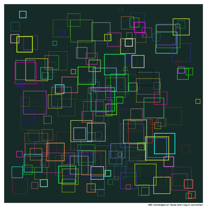201 rectangles on taupe and ruby in conviction