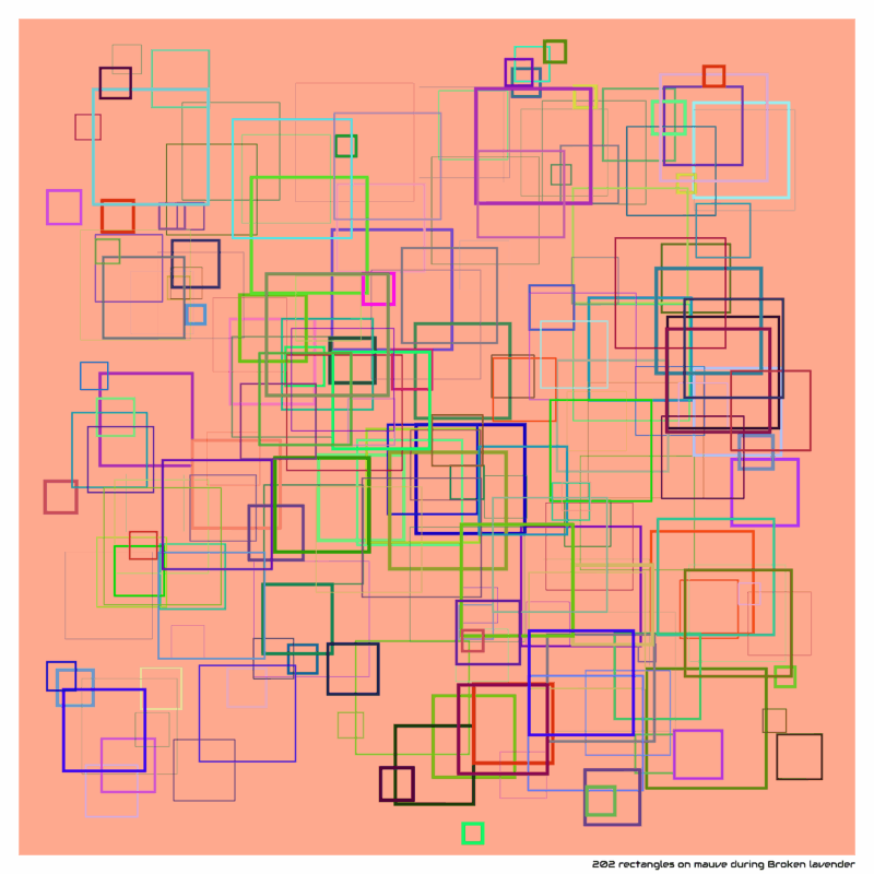 202 rectangles on mauve during Broken lavender