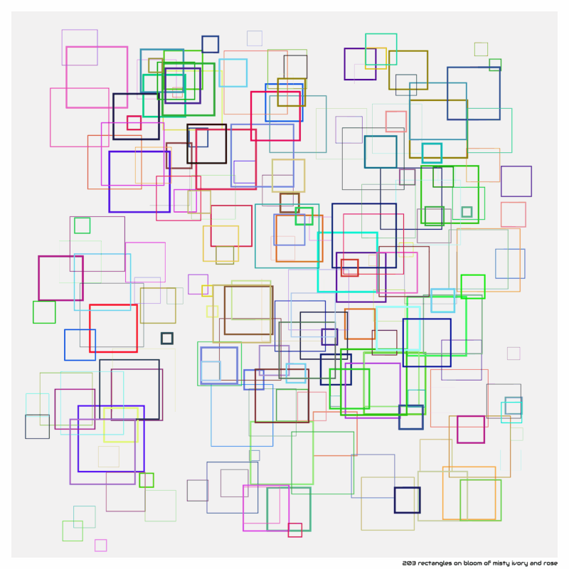 203 rectangles on bloom of misty ivory and rose