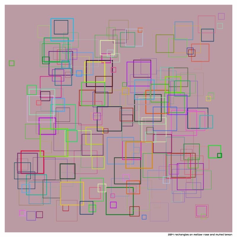 204 rectangles on mellow rose and muted lemon