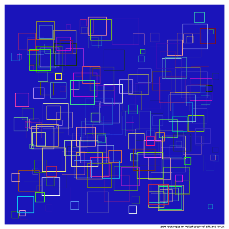 204 rectangles on Veiled cobalt of Silk and Ritual
