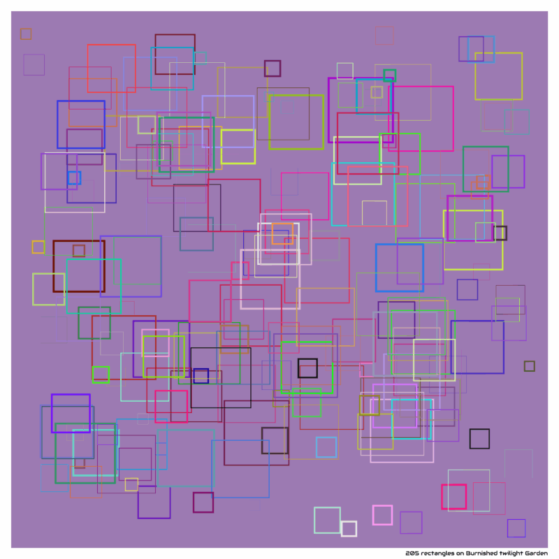 205 rectangles on Burnished twilight Garden