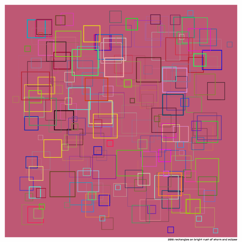 208 rectangles on bright rust of storm and eclipse