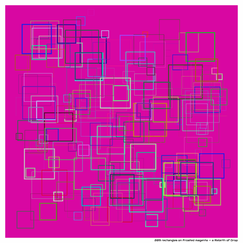 209 rectangles on Frosted magenta — a Rebirth of Drop