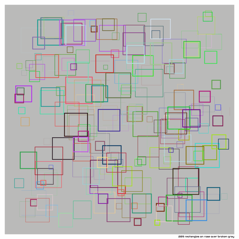 209 rectangles on rose over broken gray