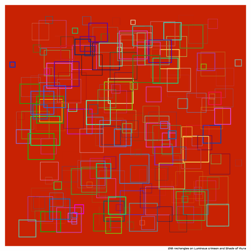 210 rectangles on Luminous crimson and Shade of Aura
