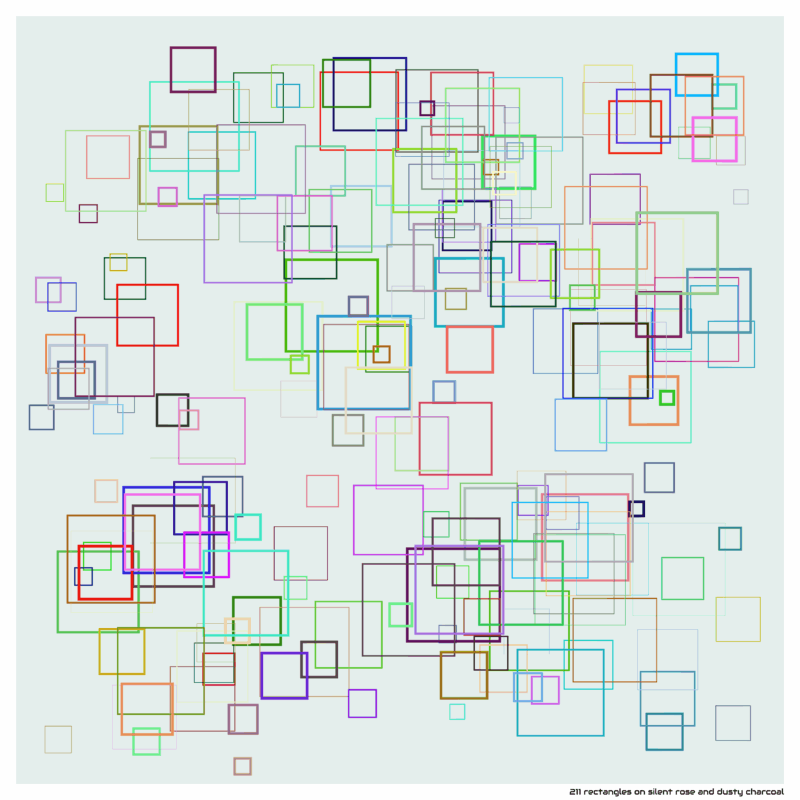 211 rectangles on silent rose and dusty charcoal