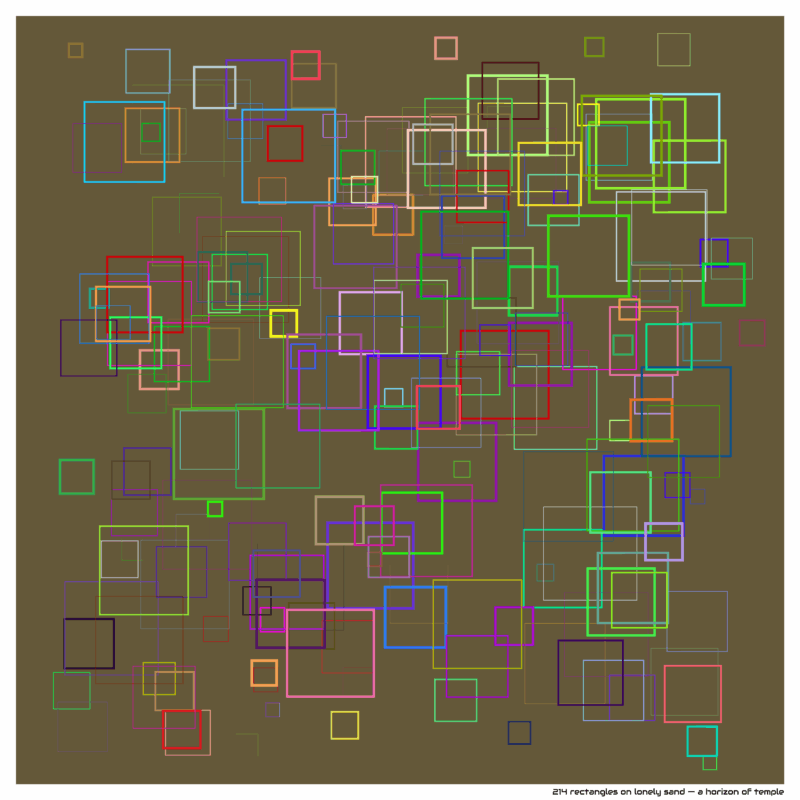 214 rectangles on lonely sand — a horizon of temple
