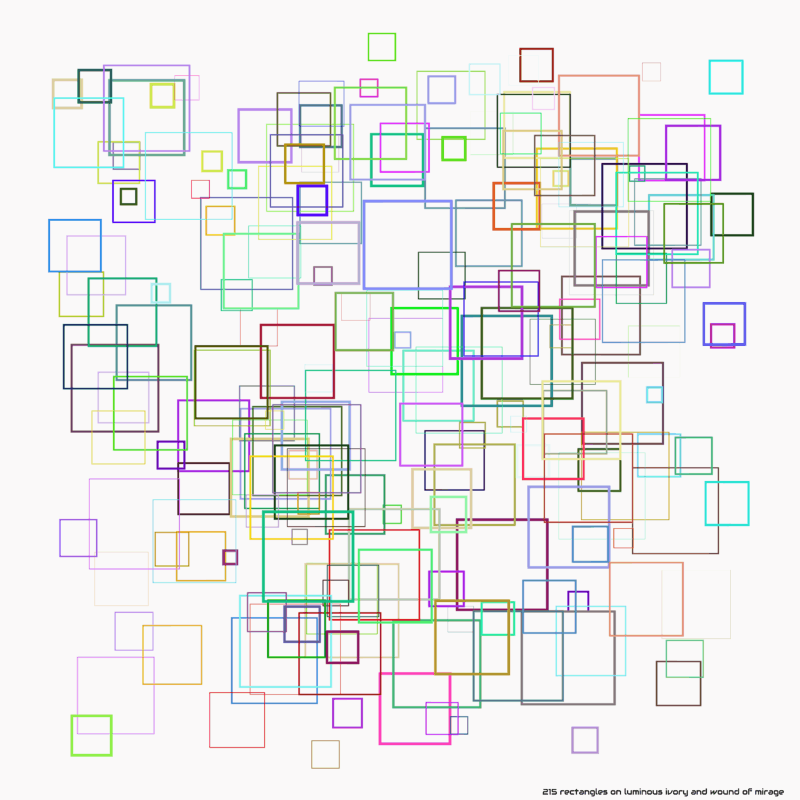 215 rectangles on luminous ivory and wound of mirage