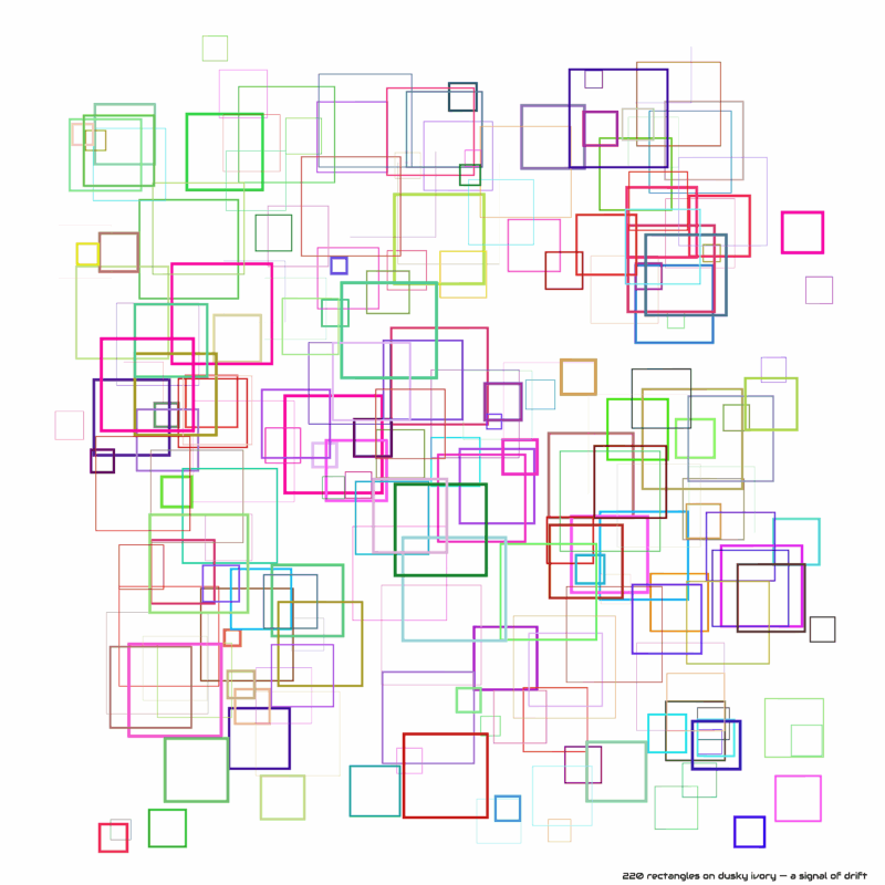 220 rectangles on dusky ivory — a signal of drift