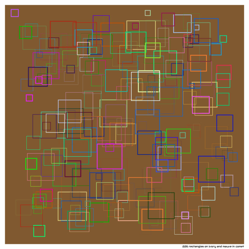 226 rectangles on ivory and mauve in comet