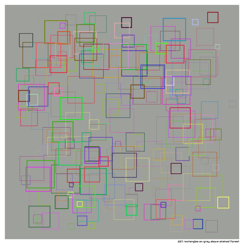 227 rectangles on gray above stained forest