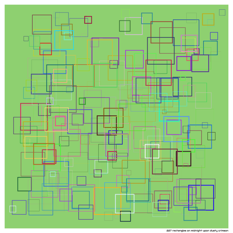227 rectangles on midnight upon dusty crimson
