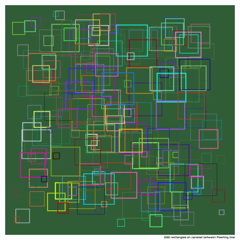 232 rectangles on caramel between Fleeting lime