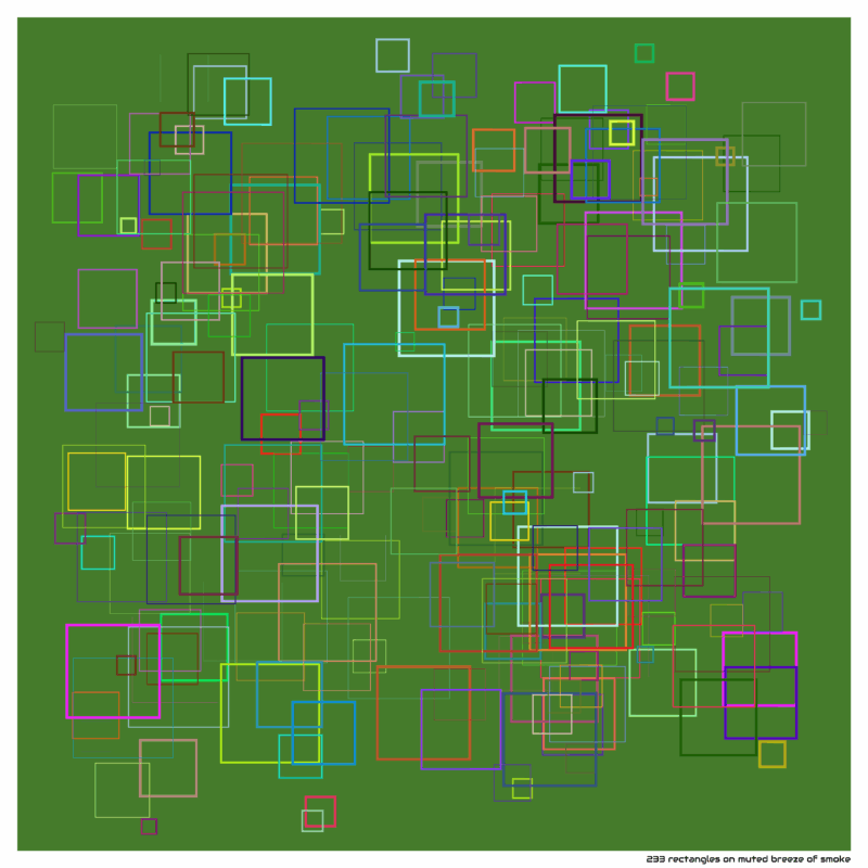 233 rectangles on muted breeze of smoke