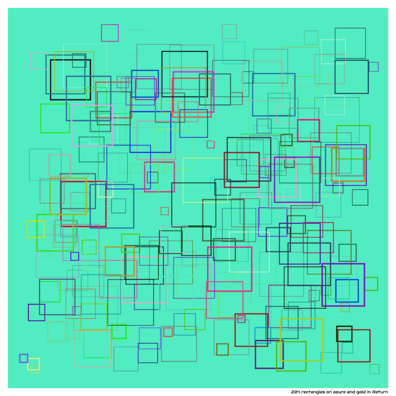 234 rectangles on azure and gold in Return
