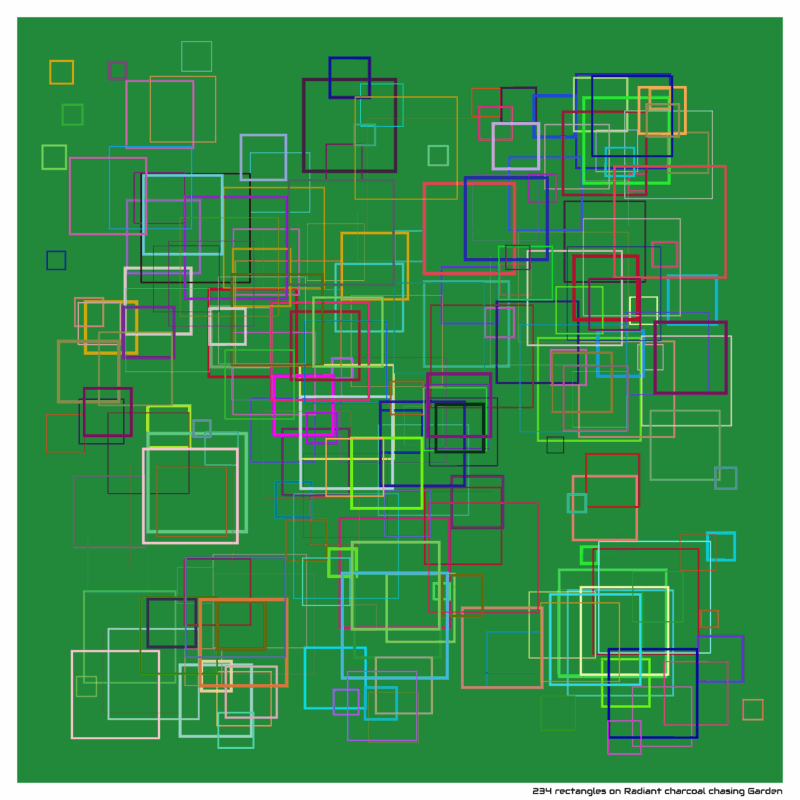 234 rectangles on Radiant charcoal chasing Garden