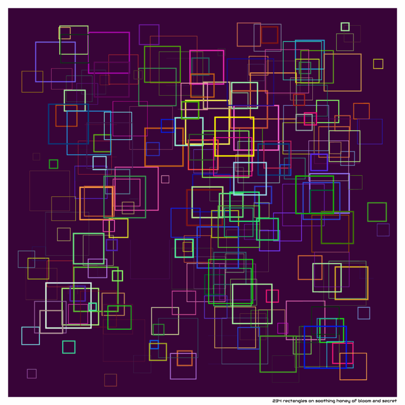 234 rectangles on soothing honey of bloom and secret