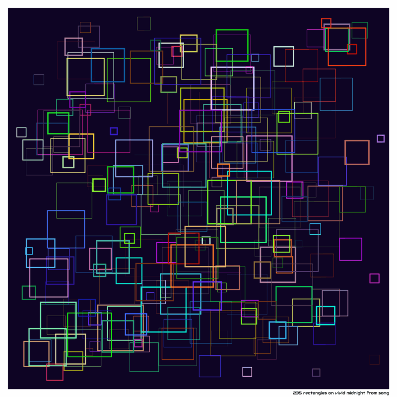 235 rectangles on vivid midnight from song