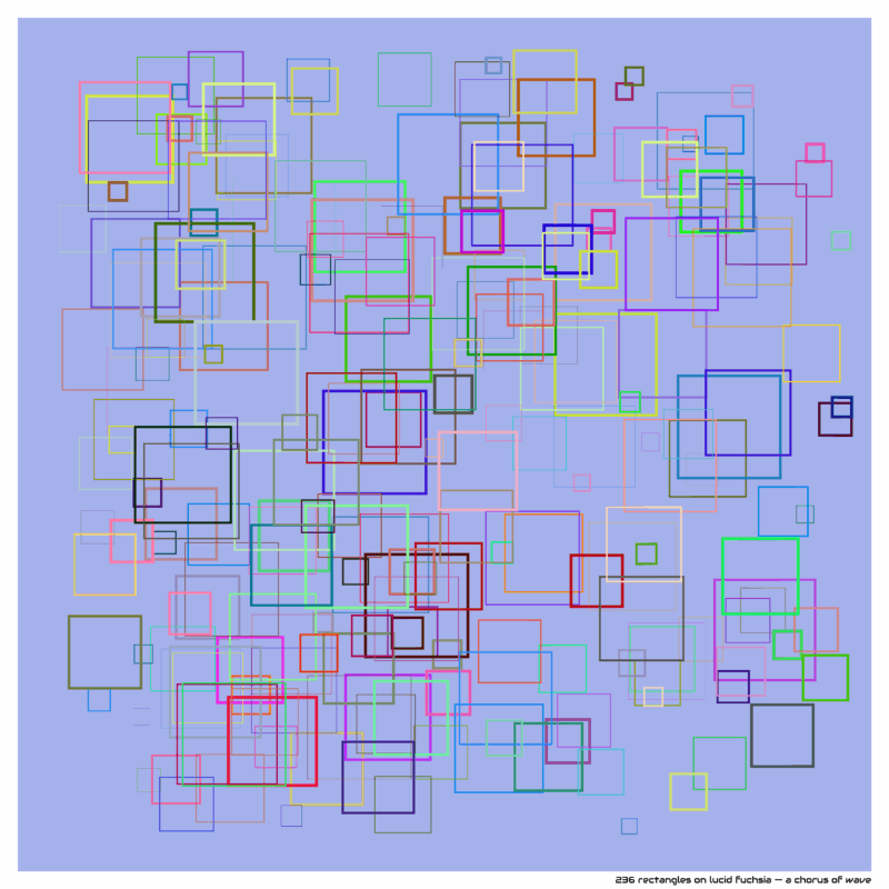 236 rectangles on lucid fuchsia — a chorus of wave