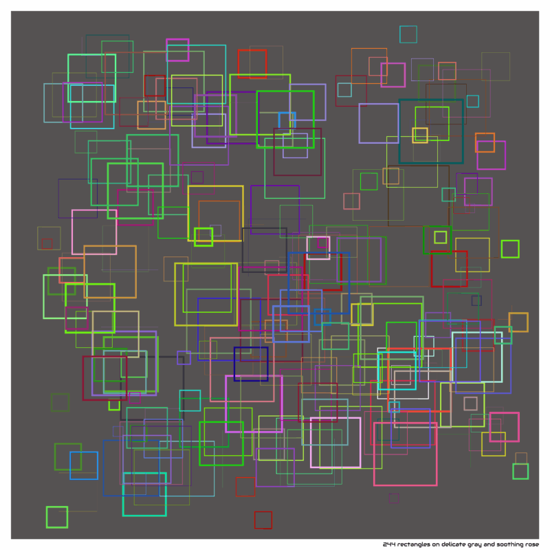 244 rectangles on delicate gray and soothing rose