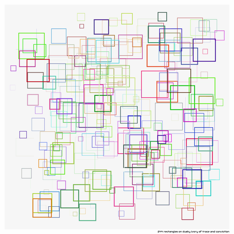 244 rectangles on dusky ivory of trace and conviction