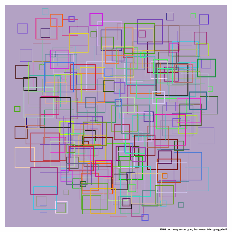 244 rectangles on gray between Misty eggshell