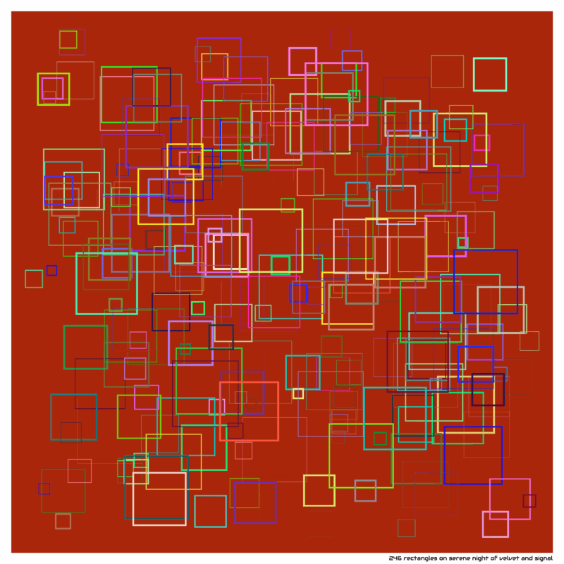 246 rectangles on serene night of velvet and signal