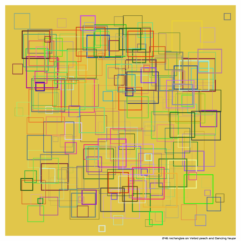 246 rectangles on Veiled peach and Dancing taupe